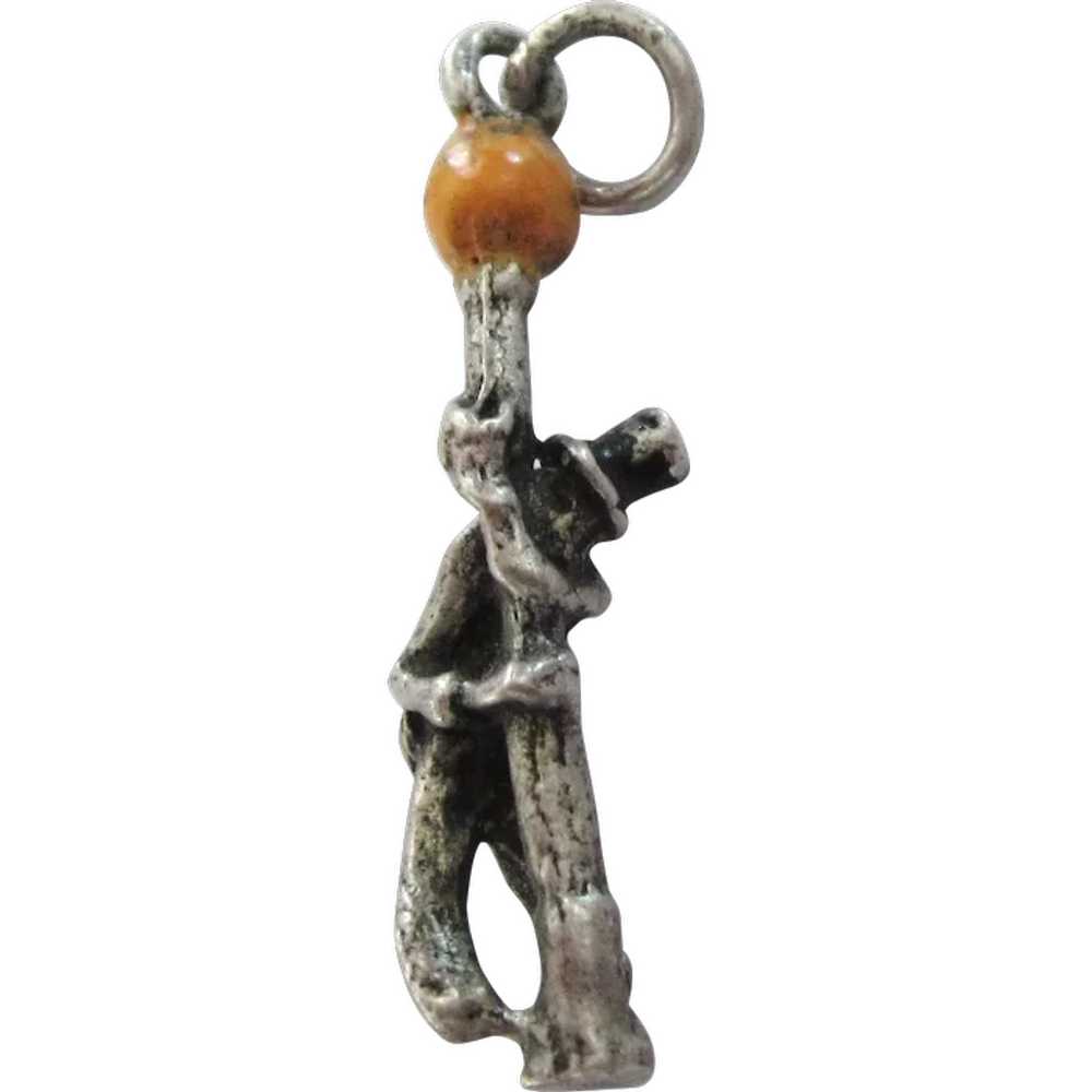 1930's Sterling Silver Lamp Post 3-D Charm - image 1