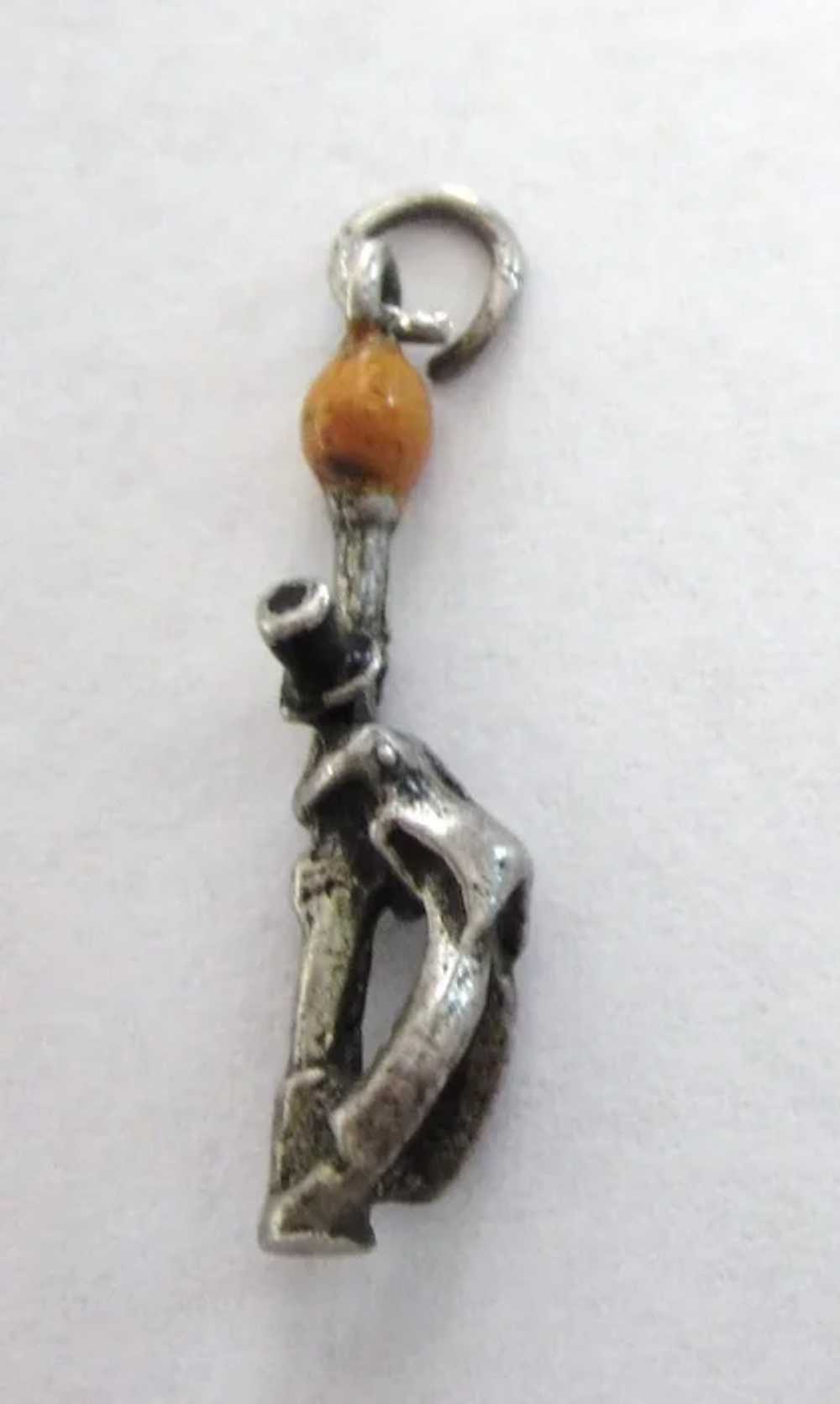 1930's Sterling Silver Lamp Post 3-D Charm - image 2