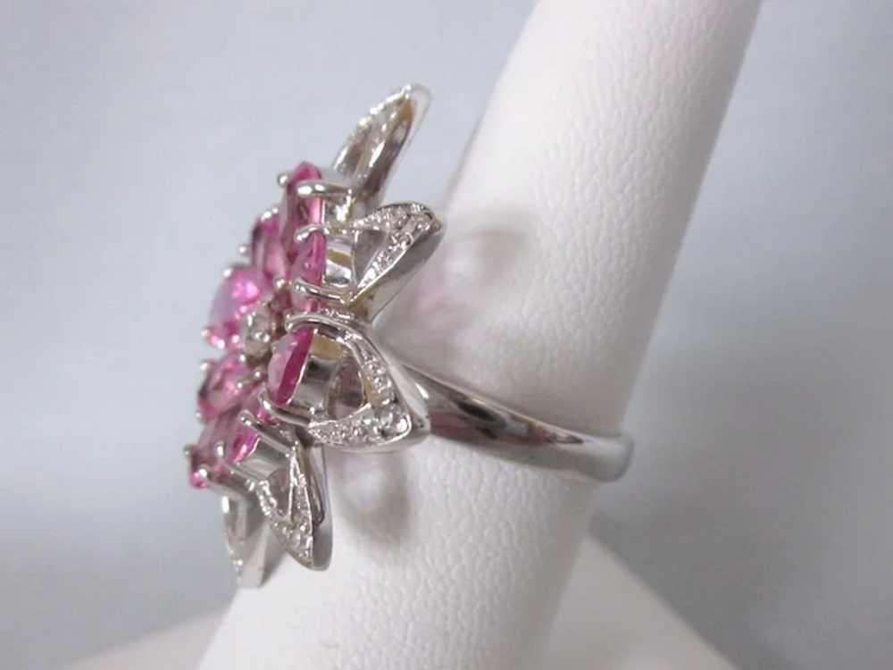 Dazzling, Huge Sterling and Raspberry Pink Crysta… - image 3