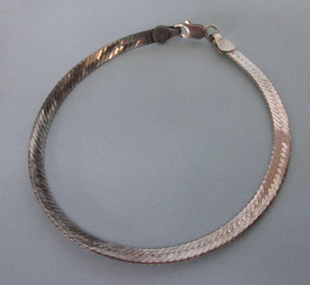 Vintage Milor Sterling Reversible Herringbone 7" … - image 2