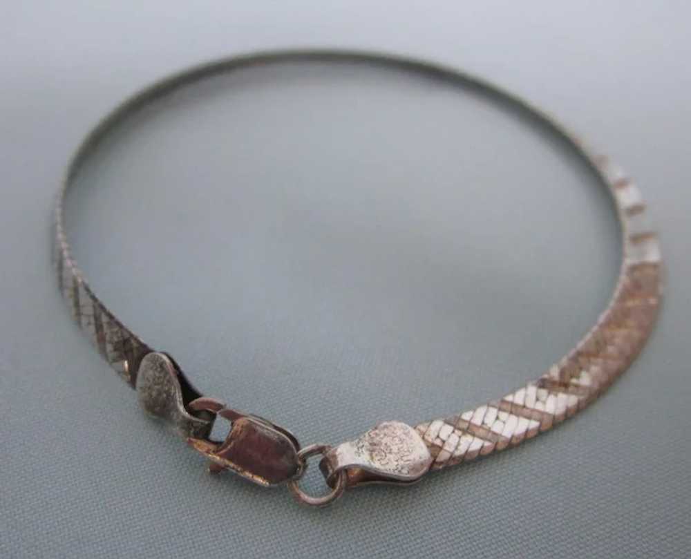 Vintage Milor Sterling Reversible Herringbone 7" … - image 3