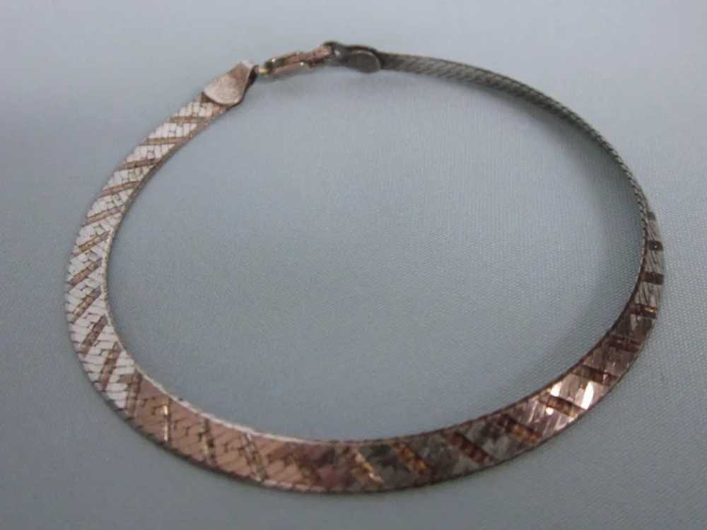 Vintage Milor Sterling Reversible Herringbone 7" … - image 4