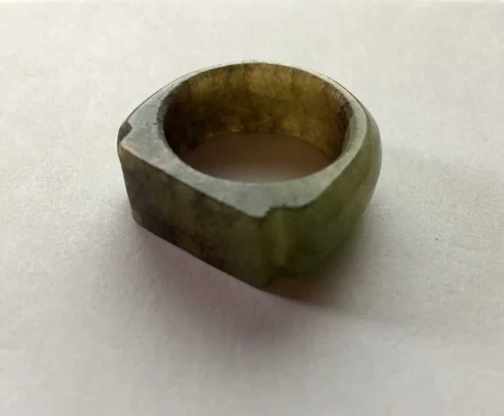 Art Deco Chinese Carved Jade Saddle Ring - image 10