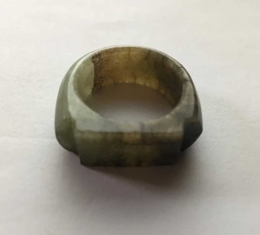 Art Deco Chinese Carved Jade Saddle Ring - image 7