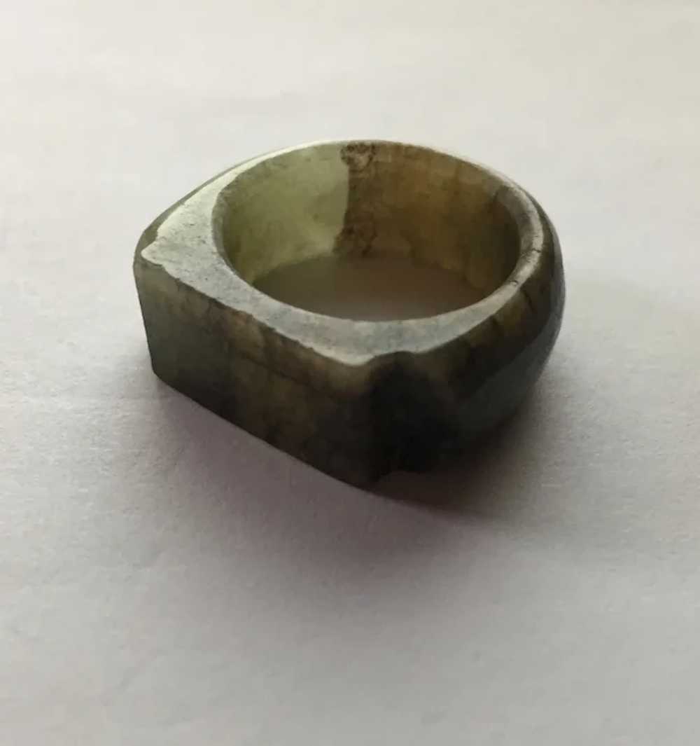 Art Deco Chinese Carved Jade Saddle Ring - image 8