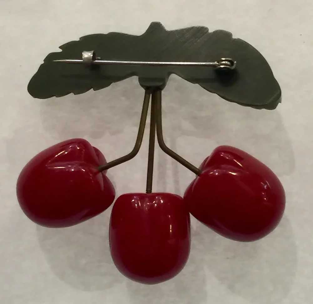 1930s Art Deco Red Bakelite RARE Figural Cherries… - image 2