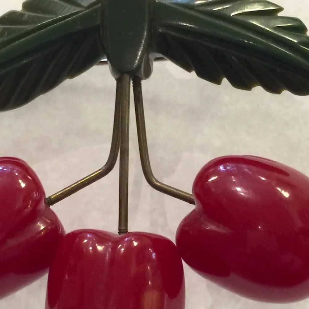 1930s Art Deco Red Bakelite RARE Figural Cherries… - image 5
