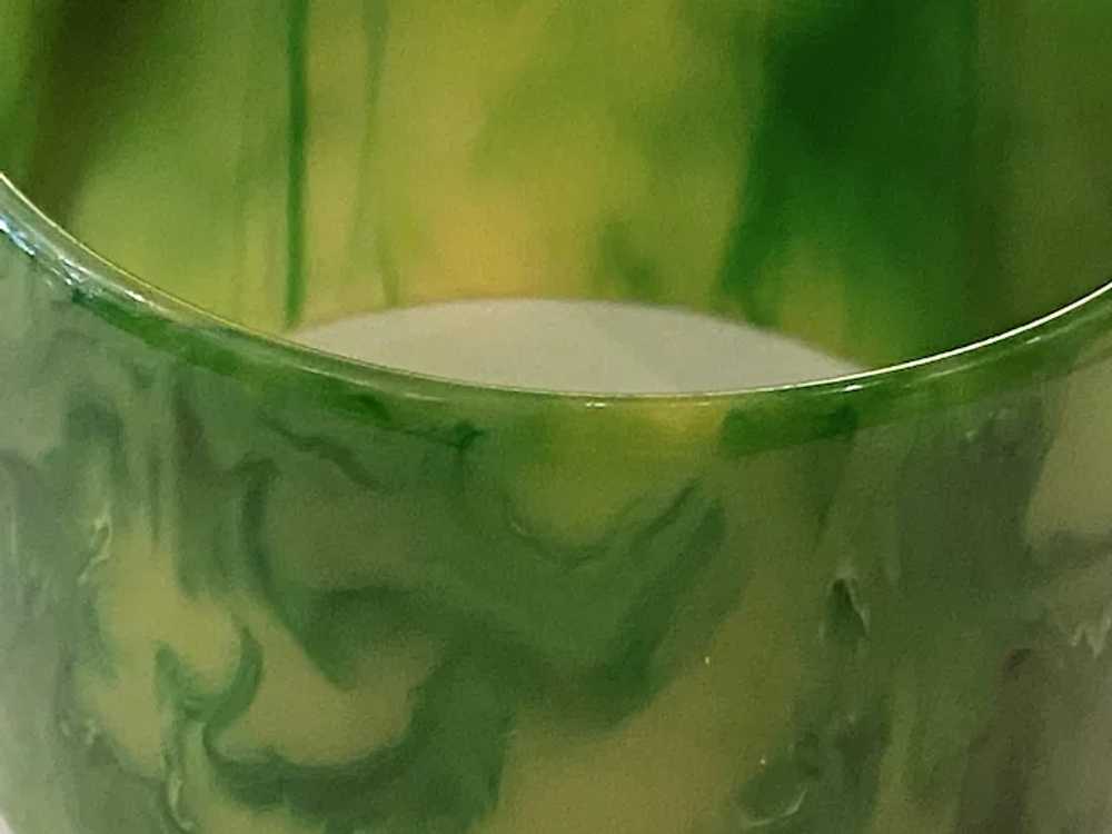 Exquisite 1930 Faux Jade Green Bakelite Marbelize… - image 4