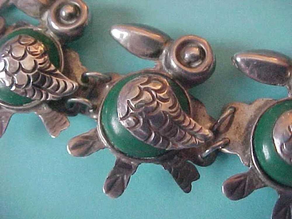Vintage Mexico Sterling & Stone Art Deco Bird Bra… - image 2