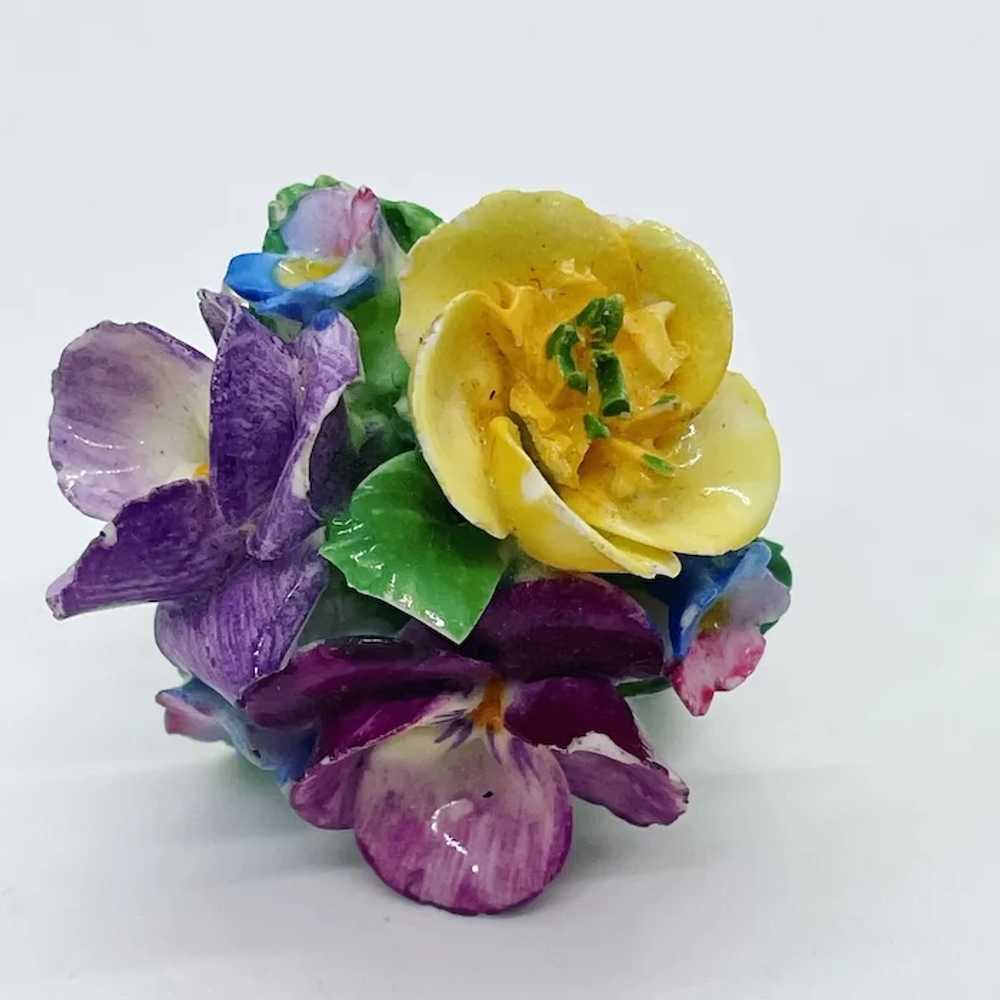 Coleport porcelain bone China figural floral broo… - image 2