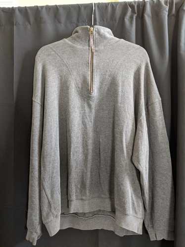 Gant Gray 1/4 zip college logo knit sweatshirt