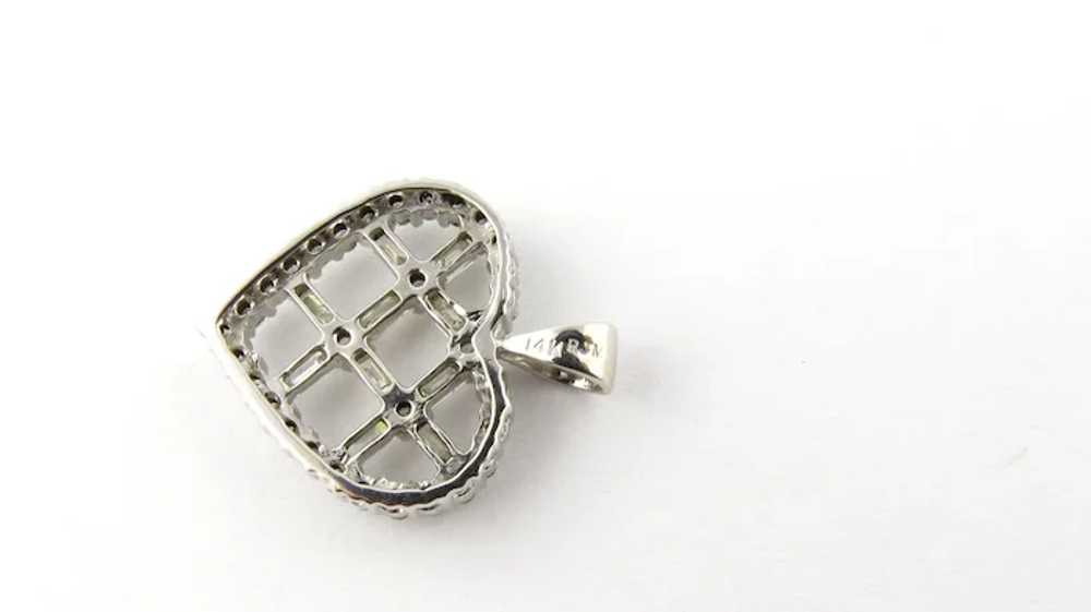 Vintage 14K White Gold Diamond Criss Cross Heart … - image 7