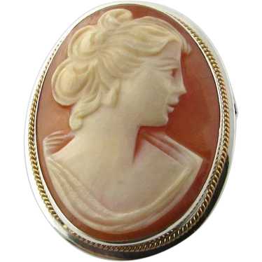 Vintage 900 Sterling Silver Cameo Pendant/Pin - image 1