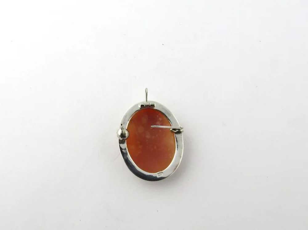 Vintage 900 Sterling Silver Cameo Pendant/Pin - image 3