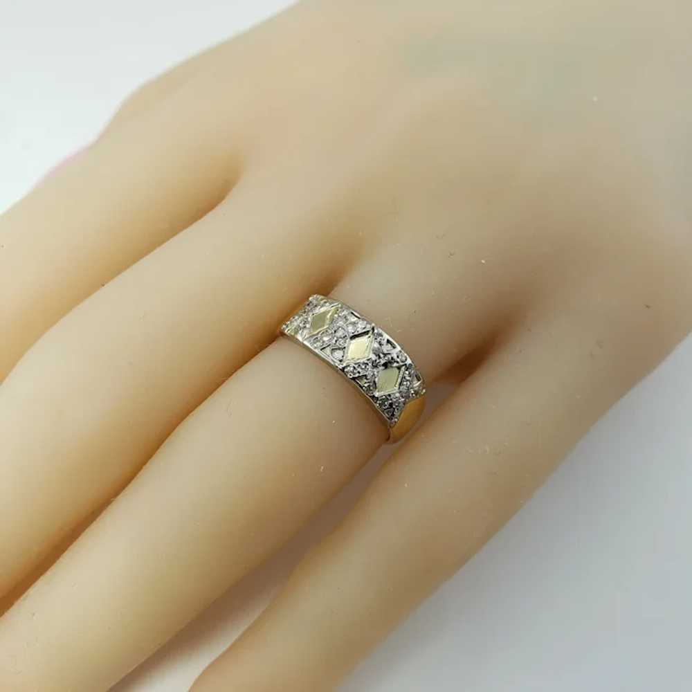 Vintage 14 Karat Yellow Gold and Diamond Band Rin… - image 7