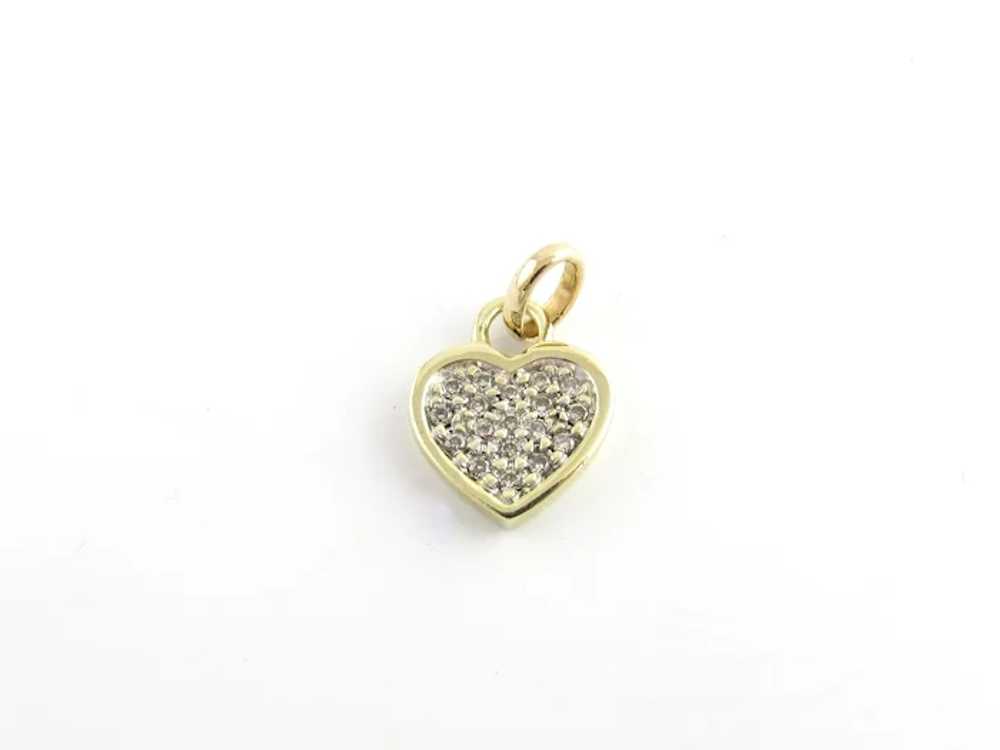 Vintage 10 Karat Yellow Gold and Diamond Heart Pe… - image 6