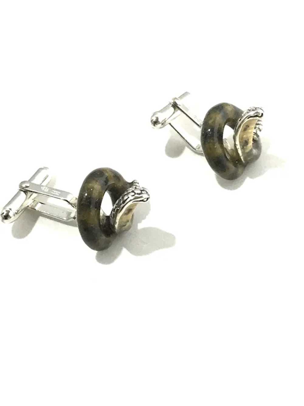 Thistle & Bee Sterling Silver Cobra Cufflinks - image 12