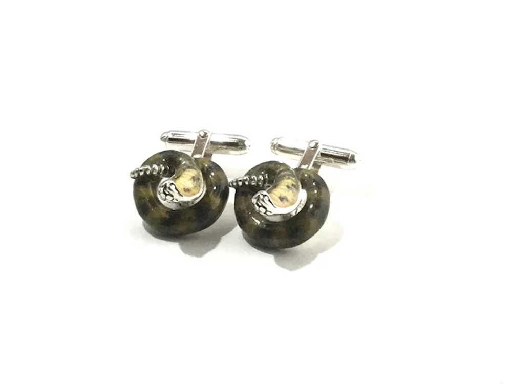 Thistle & Bee Sterling Silver Cobra Cufflinks - image 3