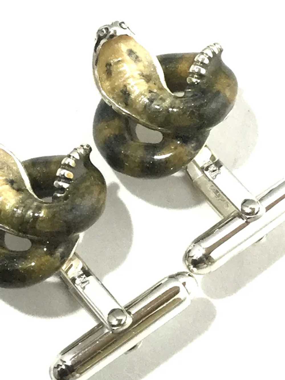 Thistle & Bee Sterling Silver Cobra Cufflinks - image 8