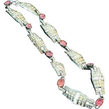 Art Deco Rhinestone Choker Necklace - image 1