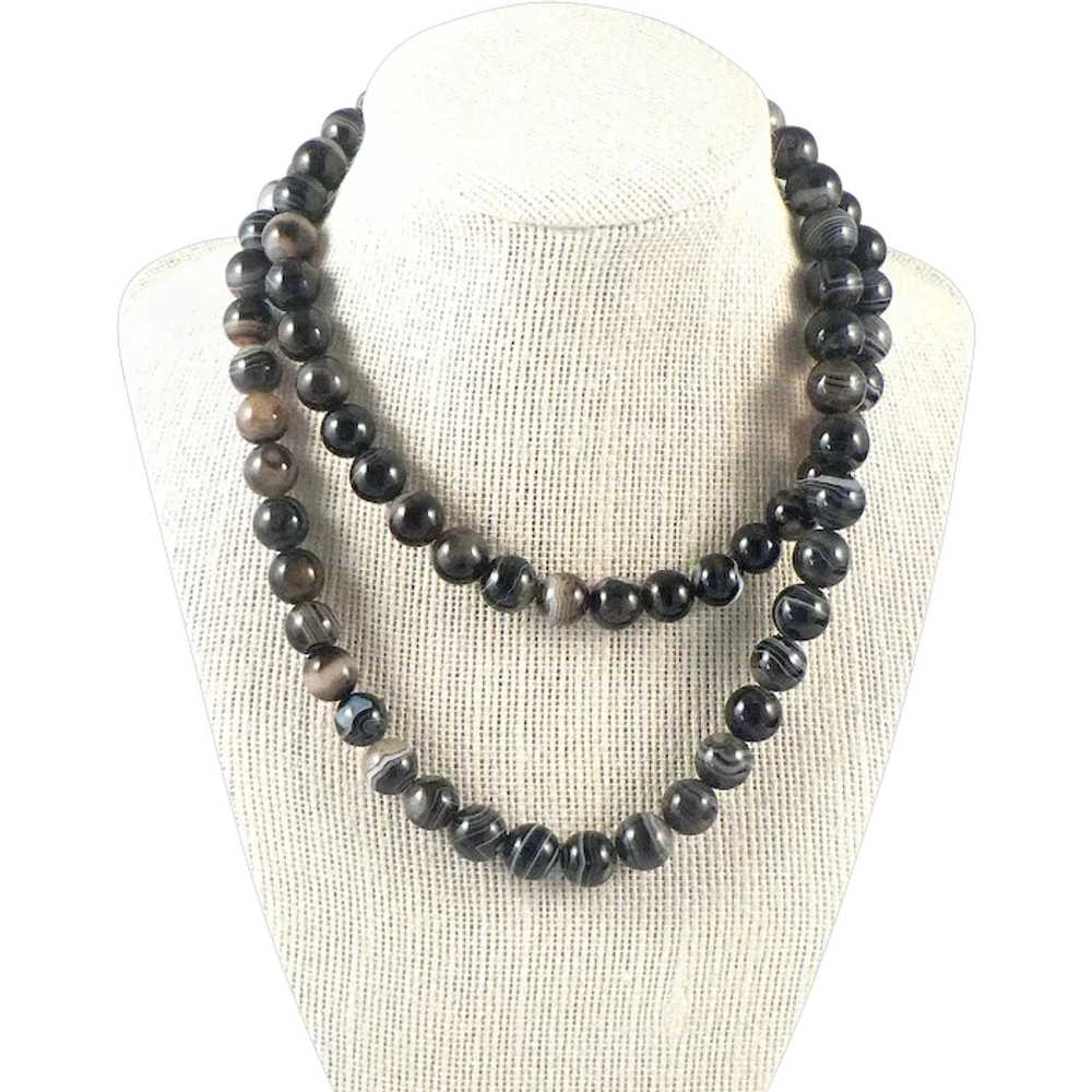 Banded Agate Bead Necklace - image 1