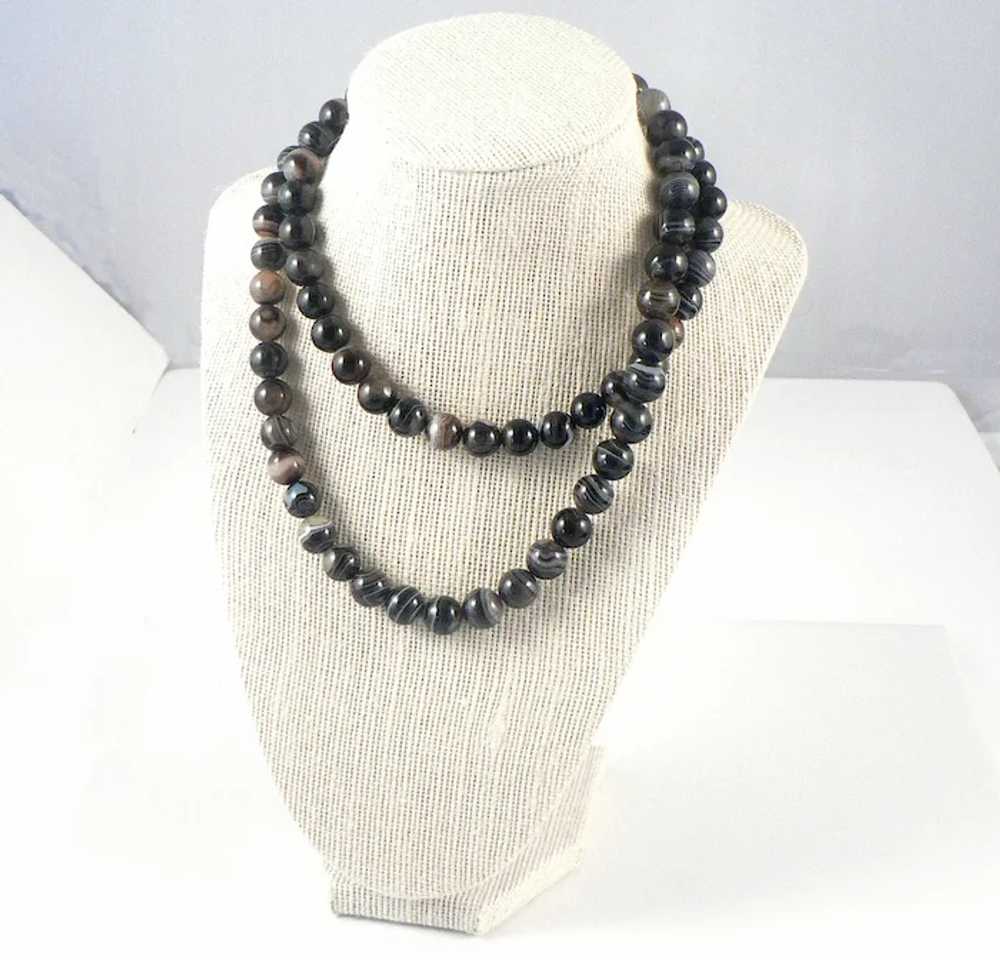 Banded Agate Bead Necklace - image 2