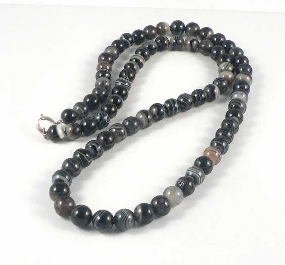 Banded Agate Bead Necklace - image 3