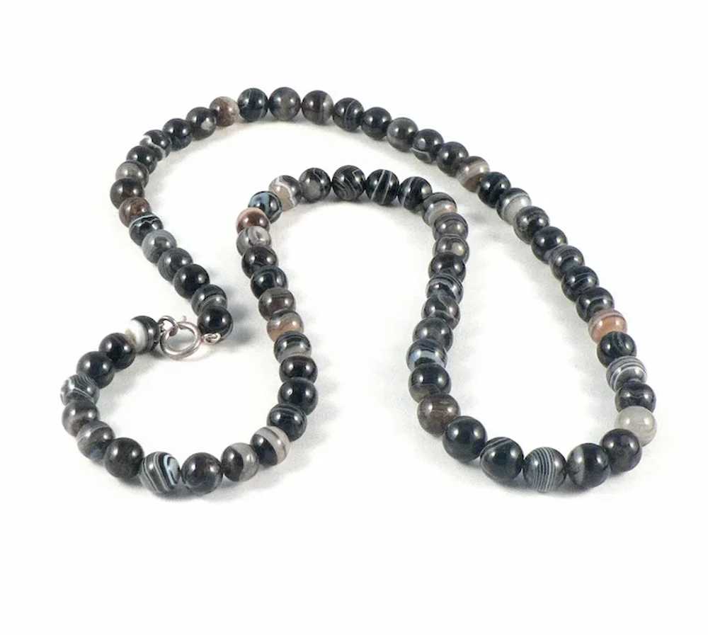 Banded Agate Bead Necklace - image 4