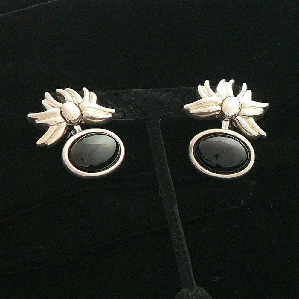 Tiffany Sterling Silver and Onyx Earrings 1986 - image 5