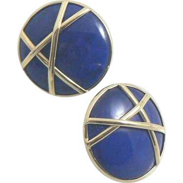 14K Gold Lapis Lazuli Earrings