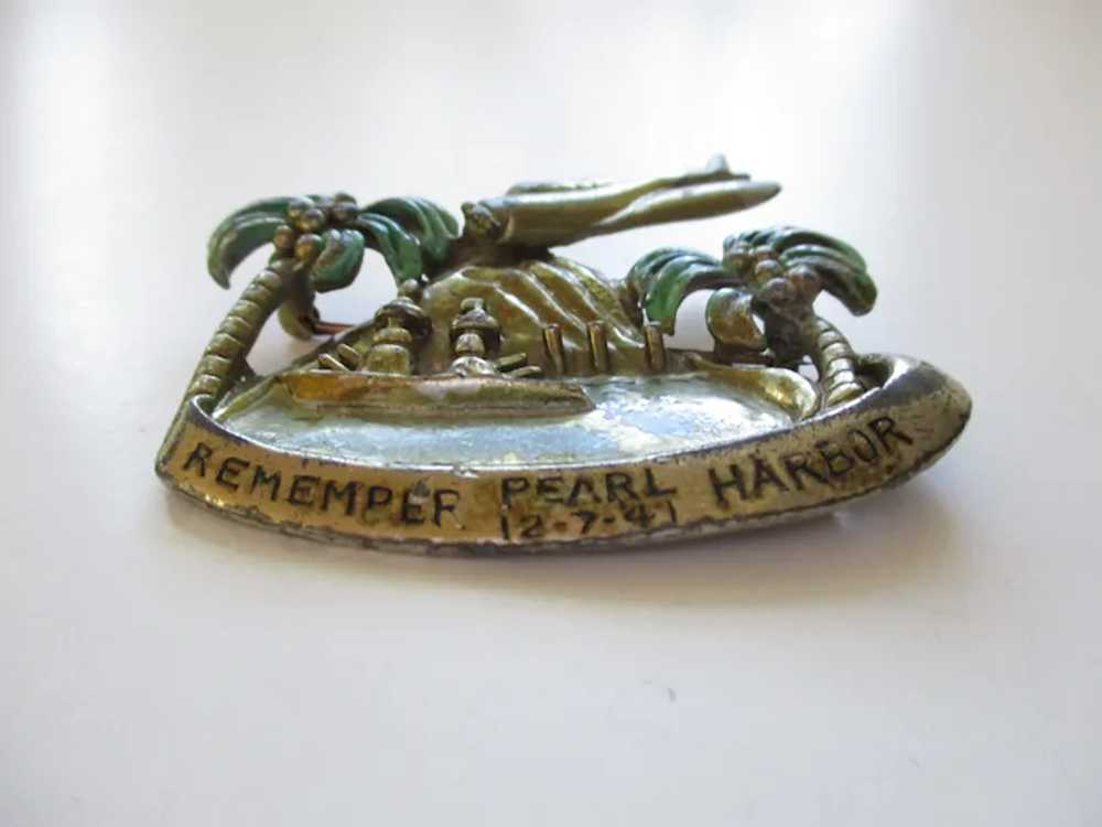 Large WWII Remember Pearl Harbor Sweetheart Pin - image 3