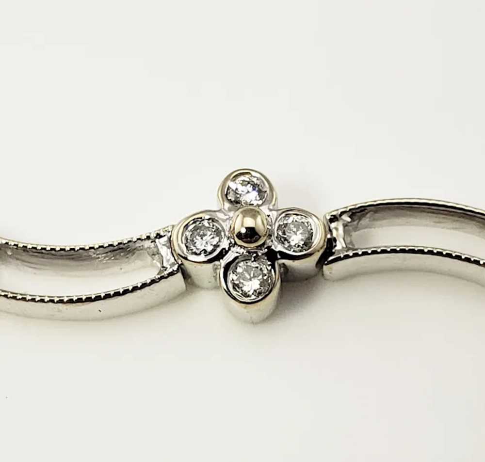 Vintage 18 Karat White Gold Diamond Flower Bracel… - image 4