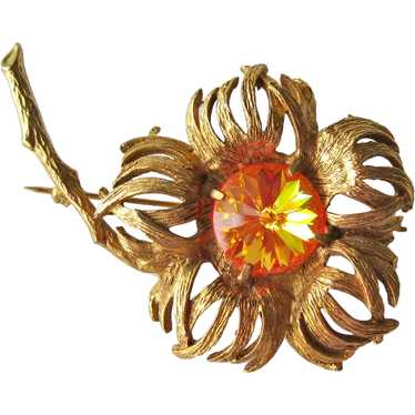 Vintage Designer Hattie Carnegie Large Flower Pin… - image 1