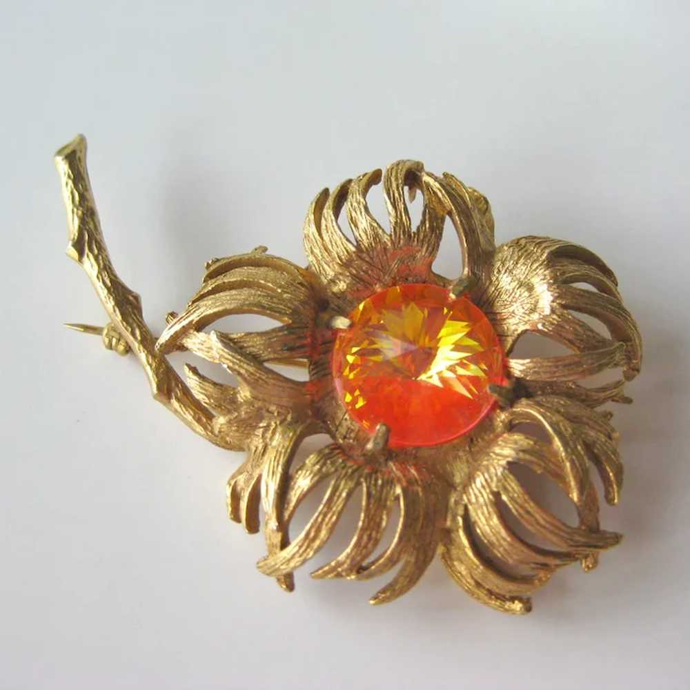 Vintage Designer Hattie Carnegie Large Flower Pin… - image 2