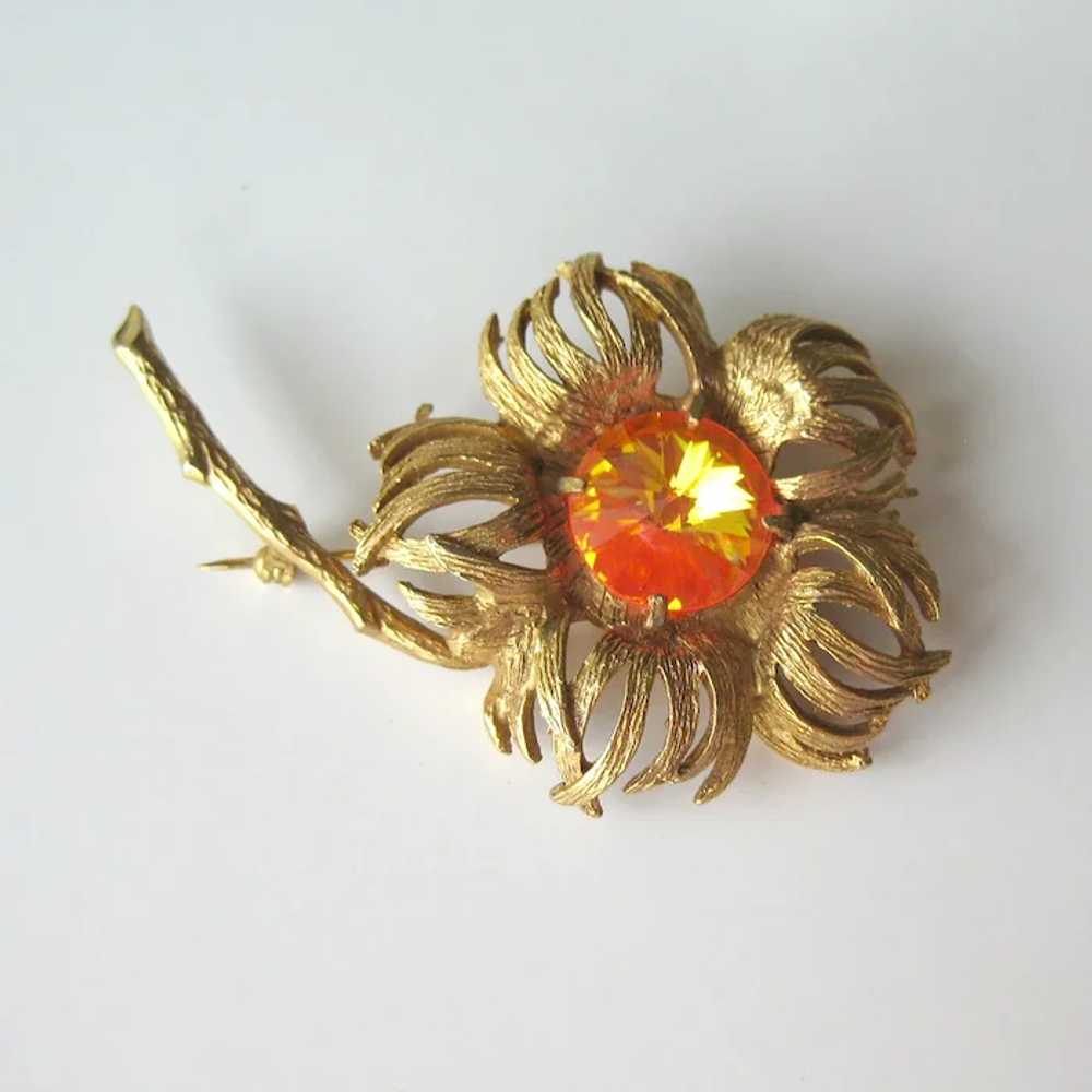 Vintage Designer Hattie Carnegie Large Flower Pin… - image 5