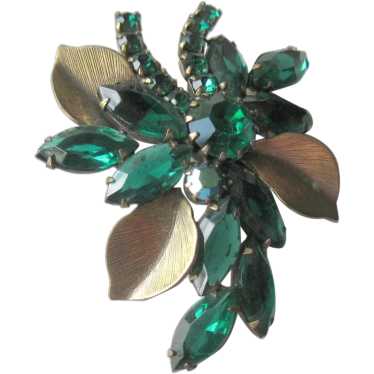 Vintage Juliana Brooch with Metal Leaves - Julian… - image 1