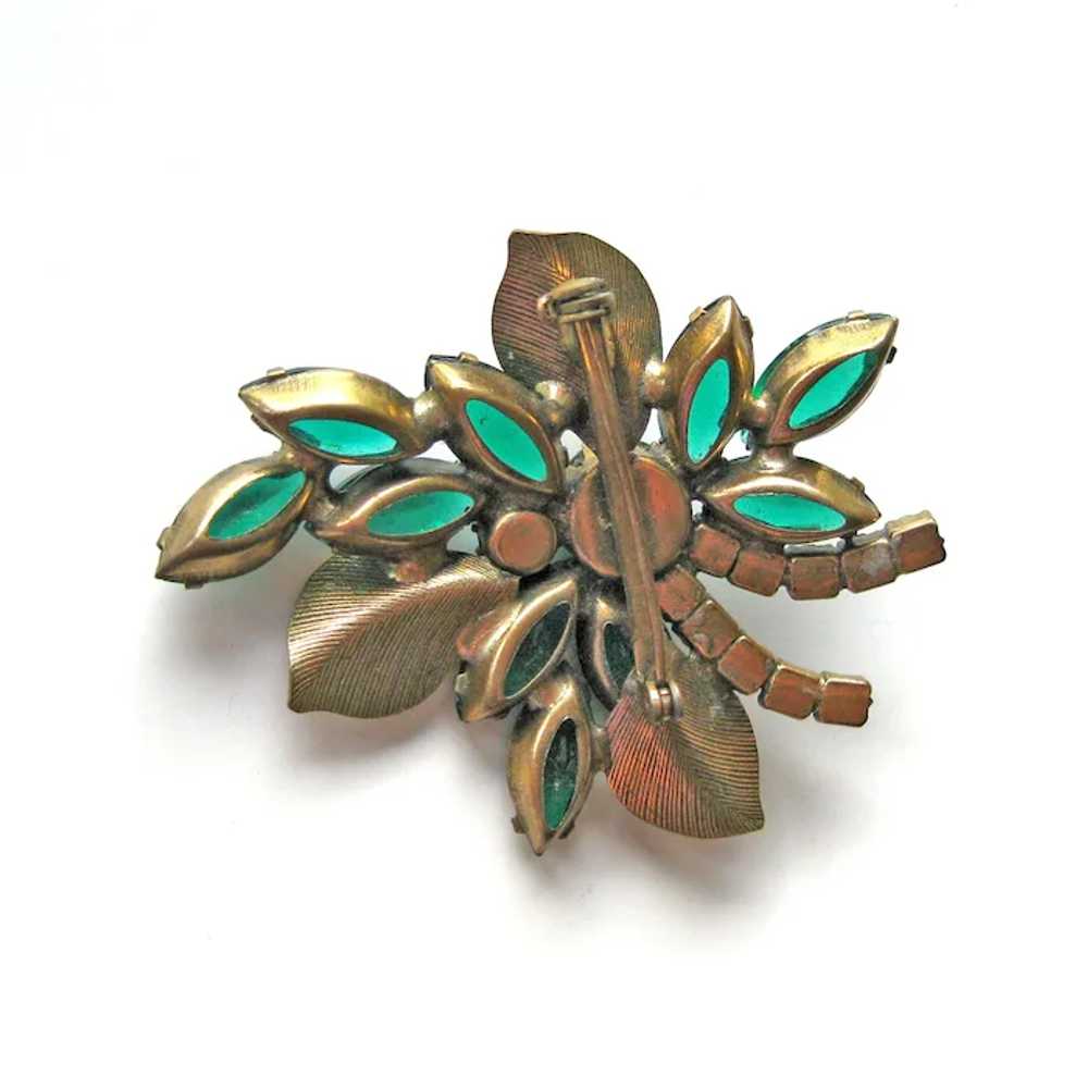 Vintage Juliana Brooch with Metal Leaves - Julian… - image 2