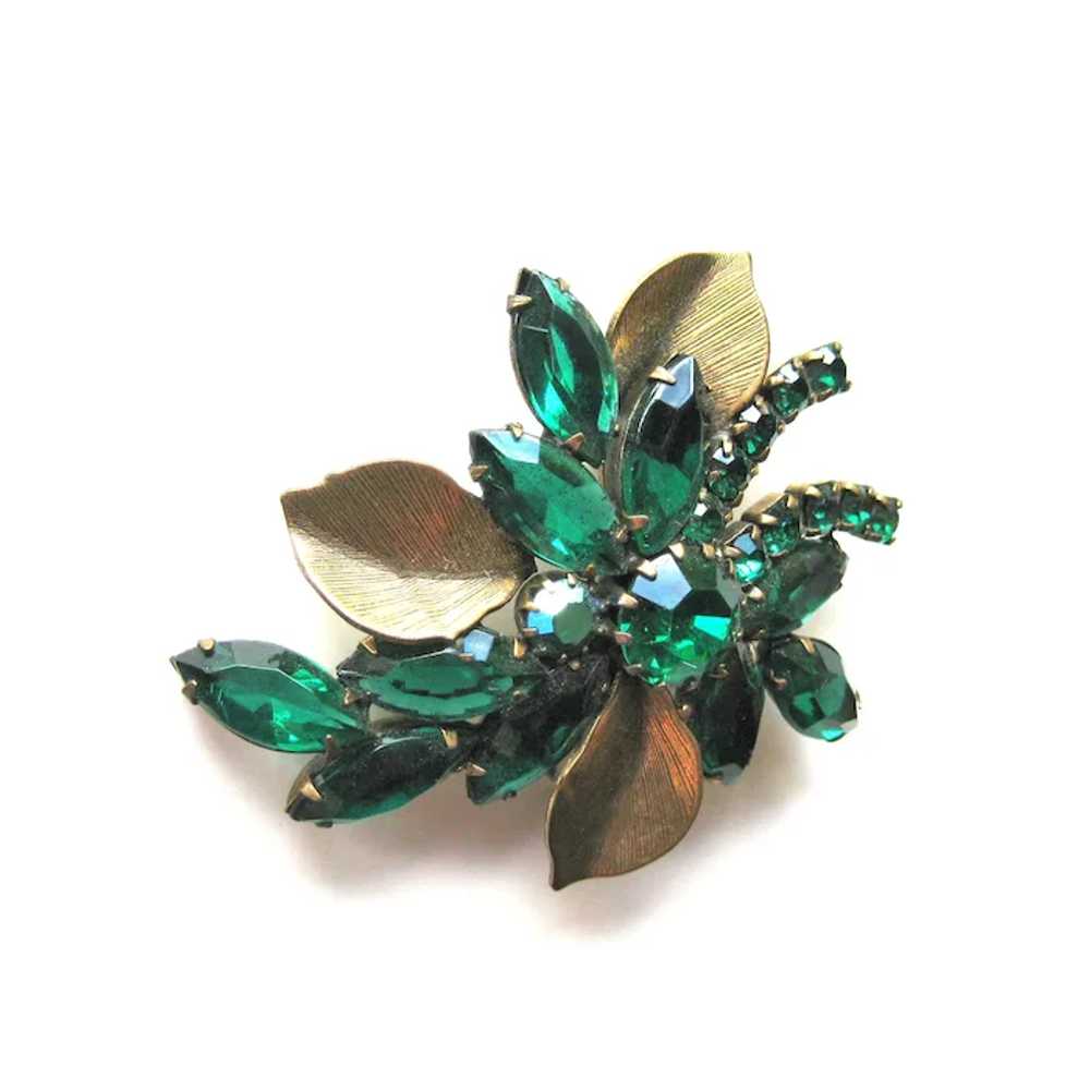 Vintage Juliana Brooch with Metal Leaves - Julian… - image 3