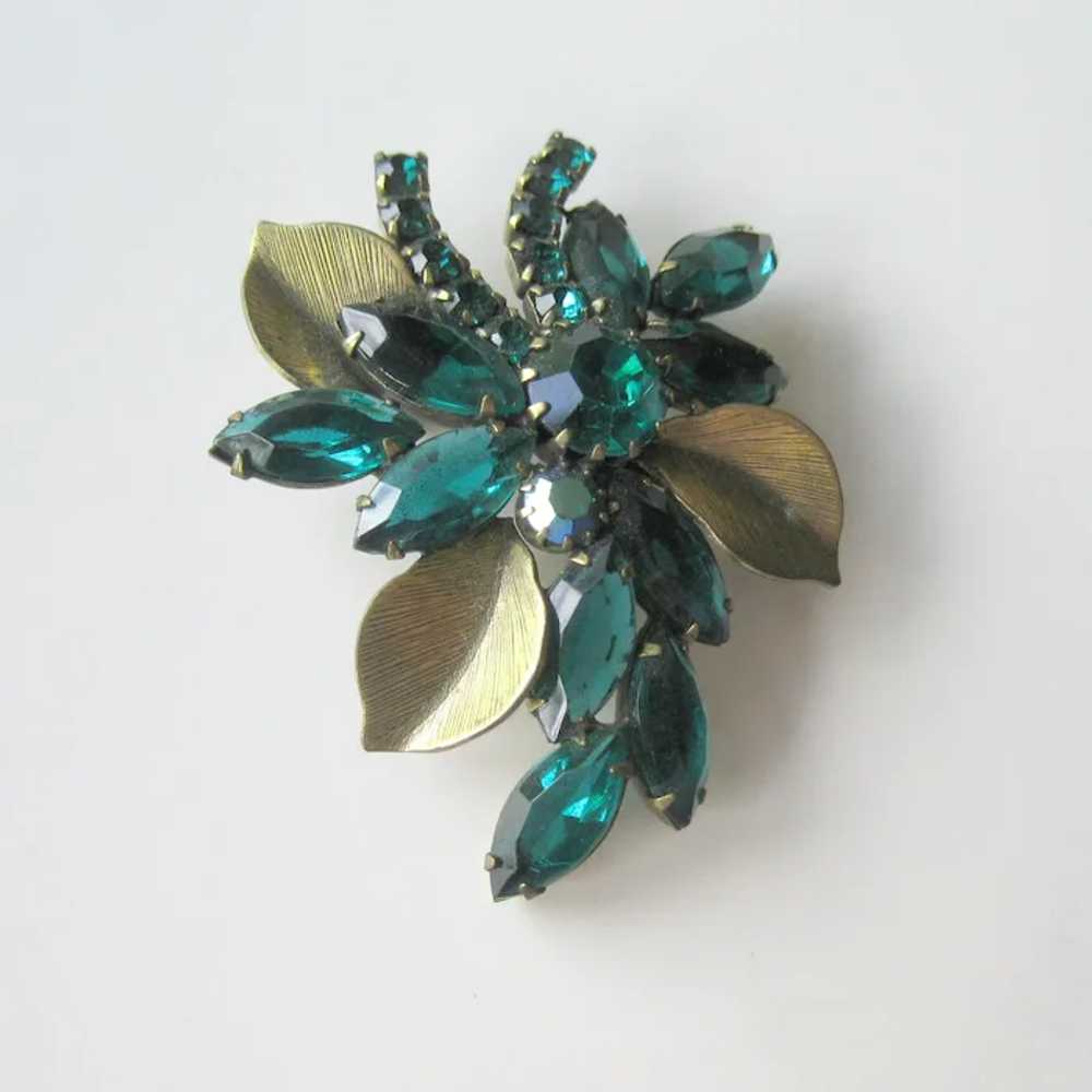 Vintage Juliana Brooch with Metal Leaves - Julian… - image 4