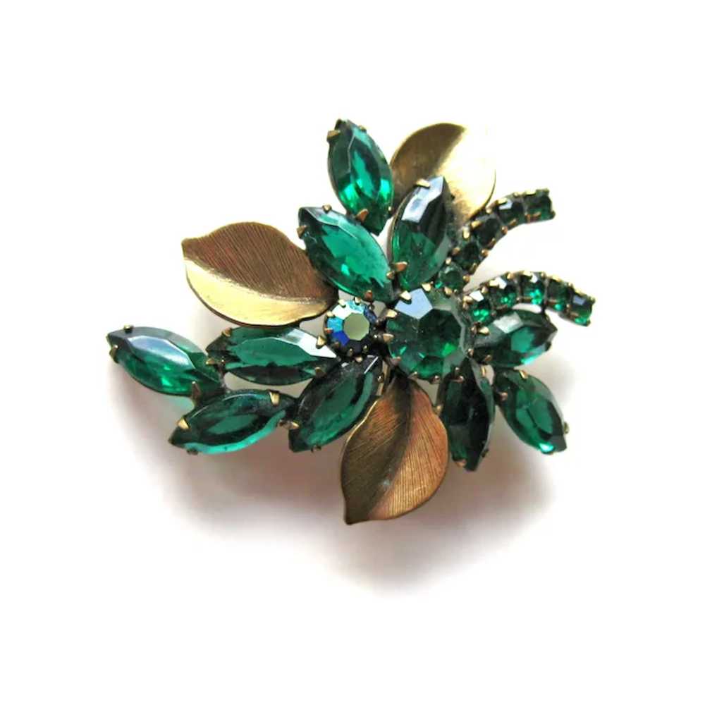 Vintage Juliana Brooch with Metal Leaves - Julian… - image 5