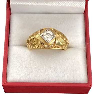 Antique French Egyptian Revival Diamond Ring - image 1