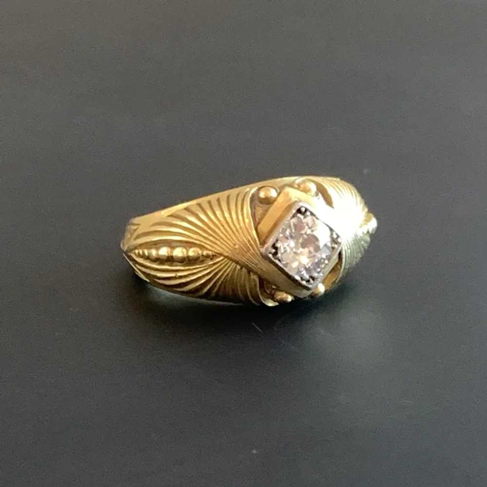 Antique French Egyptian Revival Diamond Ring - image 3