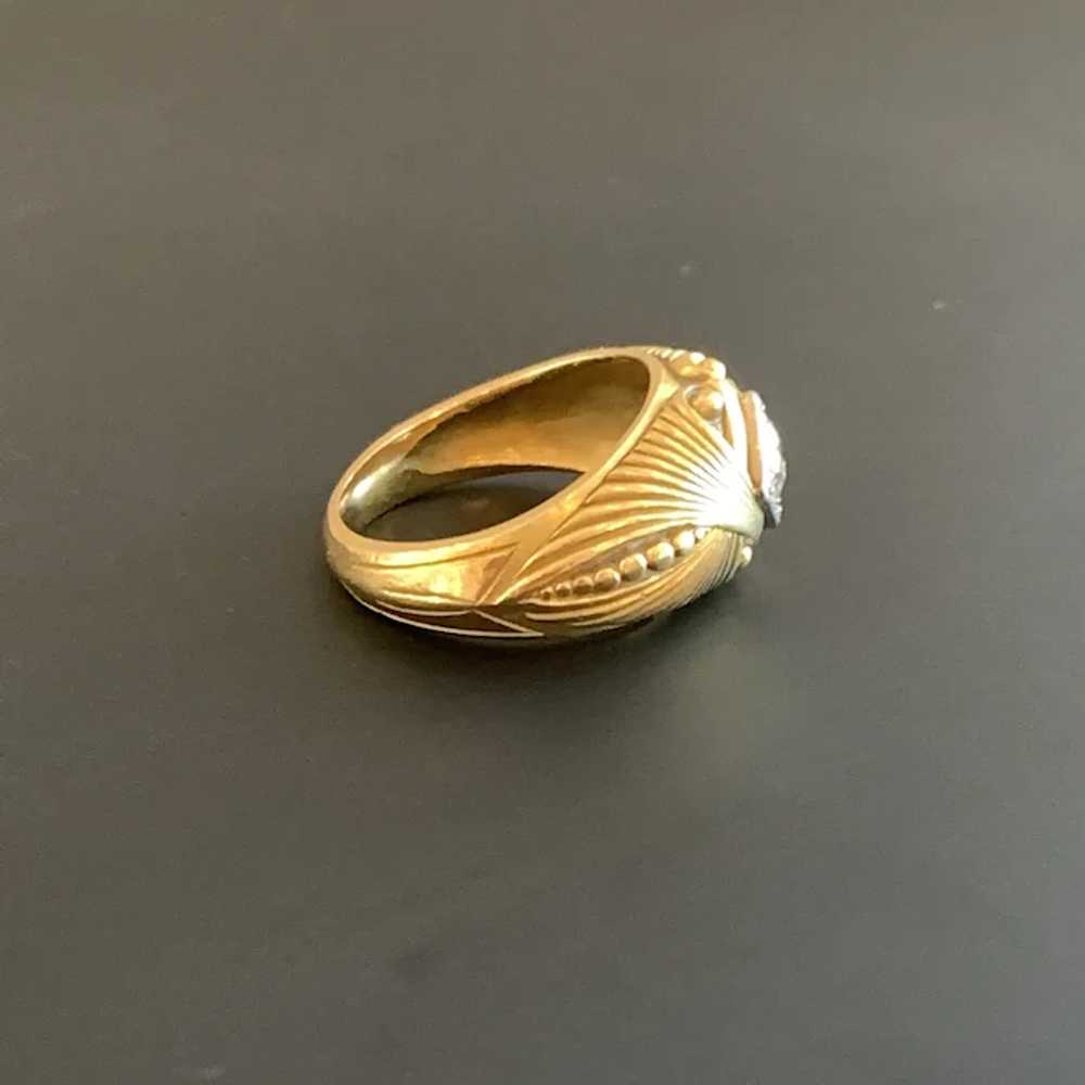 Antique French Egyptian Revival Diamond Ring - image 4