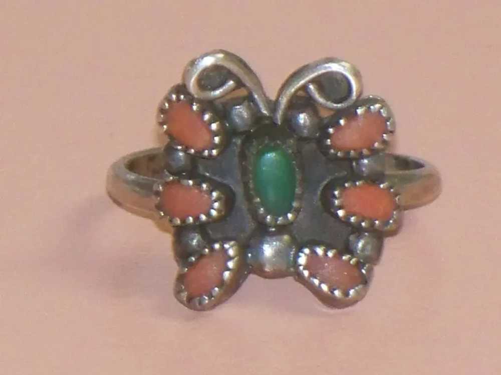 Vintage Southwestern Butterfly Ring in Sterling S… - image 12