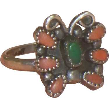 Vintage Southwestern Butterfly Ring in Sterling S… - image 1