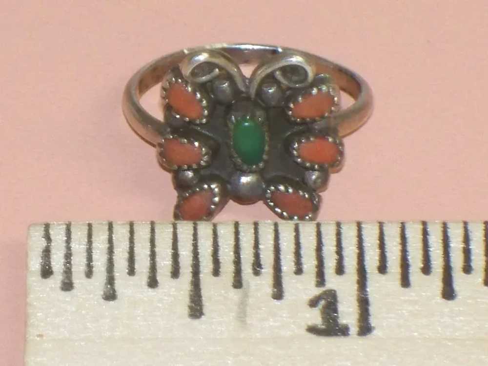 Vintage Southwestern Butterfly Ring in Sterling S… - image 3