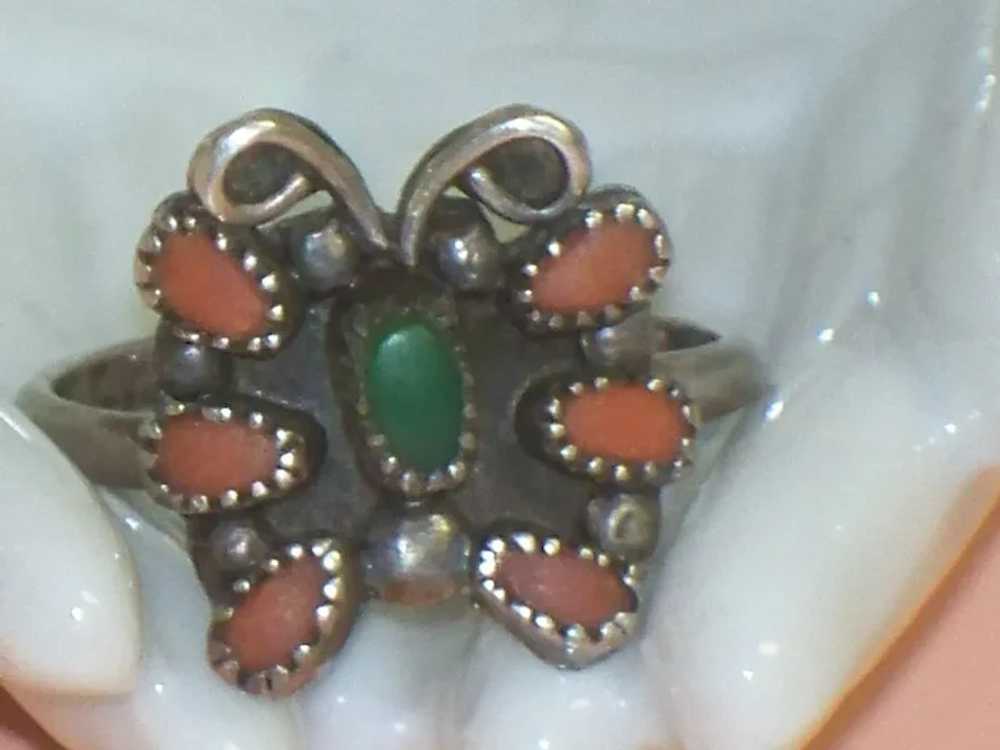 Vintage Southwestern Butterfly Ring in Sterling S… - image 4