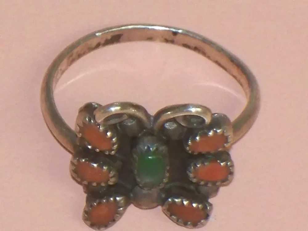 Vintage Southwestern Butterfly Ring in Sterling S… - image 5
