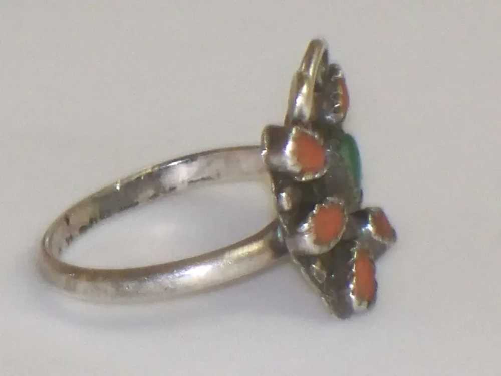Vintage Southwestern Butterfly Ring in Sterling S… - image 9