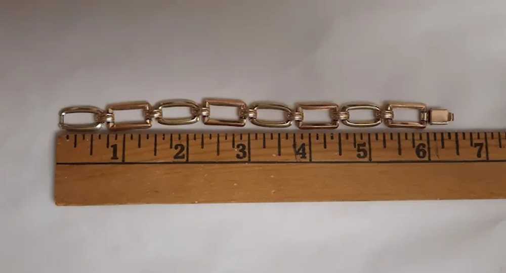 Vintage Krementz Two Tone Link Bracelet 6-1/2 Inc… - image 2